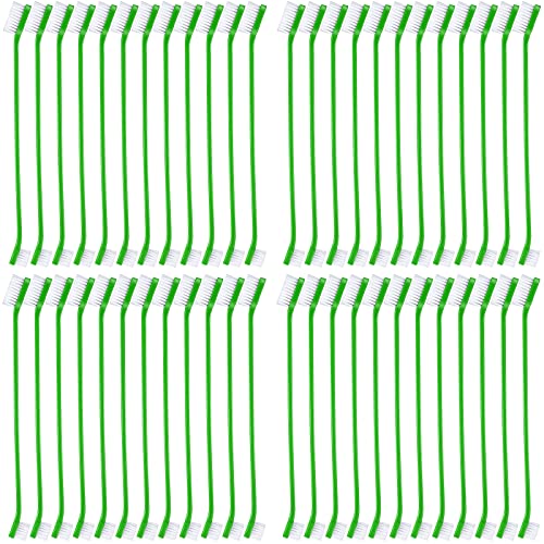 Honeydak Dog Toothbrush Bulk Dual Headed Dental Brushes Dogs Tooth Brushing Kit Long Handle Pet Tooth Brush for Puppy Large Small Cats and Most Pets Teeth Cleaning Dental Supplies(70 Pcs,Green) - color: Green
