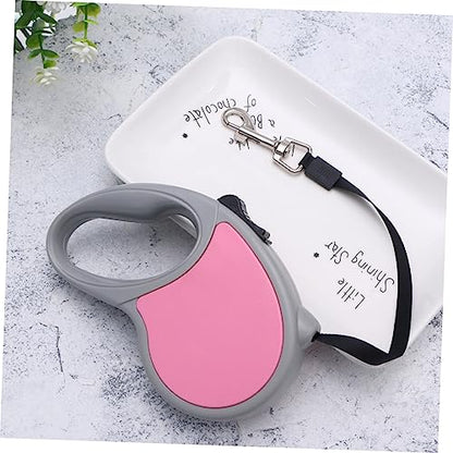 BESPORTBLE 5m Dog Training Automatic Retractable Dog Leash Large Handle for Small Medium Pets Telescopic Traction Rope - color: Pink