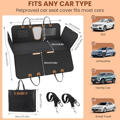 A-Pce Dog Car Seat Cover for Back Seat, Hard Bottom Back Seat Extender for Dogs, Back Seat Pet Cover for Dogs - Supports 400lbs, Waterproof Heavy Duty Scratch Dog Hammock for Car SUV and Small Truck - size: XL
