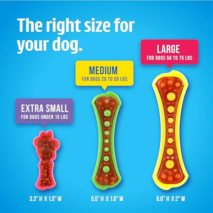 Hartz Chew 'n Clean Dental Duo Bacon Flavored Dental Dog Chew Toy and Treat - Extra Small - size: X-Small (Pack of 1), style: 1 Count