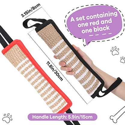 Amylove 2 Pcs Dog Tug Toy,tug of War,Fight Pillow with 2 Handles Tough Jute for Small Medium Large Dogs Puppy Training Bite Pillow Interactive Play