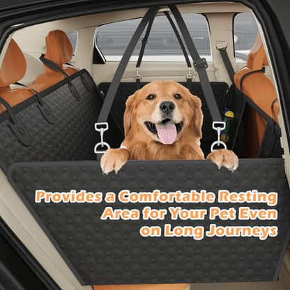 Dog Car Seat Cover for Back Seat,Upgraded PU Leather Dog Seat Cover with Hard Bottom Back Seat,Non-Slip Backseat Cover for Dogs with Mesh Window & Side Flap, Dog Hammock for Car, SUV, Small Trucks - size: For Car/SUV/Small Truck
