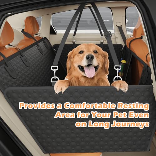 Back Seat Extender for Dogs, PU Leather Hard Bottom Truck Dog Seat Cover for Back Seat, Waterproof Pet Hammock Bed for Car with Side Flap, High Barrier Truck Pet Back Seat Covers - size: For Full Size Truck