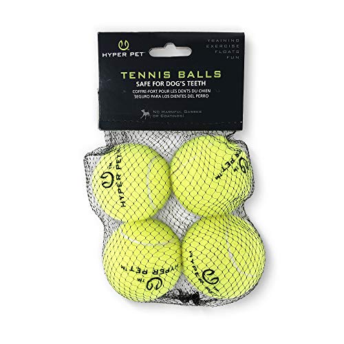 Hyper Pet Tennis Balls for Dogs, Pet Safe Dog Toys for Exercise and Training, Pack of 4, Green - color: Green, size: Regular 2.5" - 4 Pack
