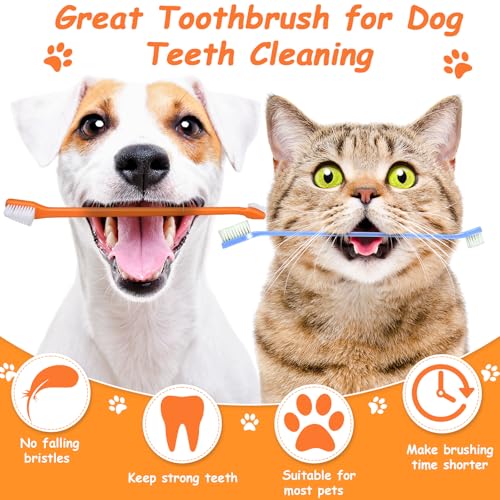 Honeydak Dog Toothbrush Bulk Dual Headed Dental Brushes Dogs Tooth Brushing Kit Long Handle Pet Tooth Brush for Puppy Large Small Cats and Most Pets Teeth Cleaning Dental Supplies(70 Pcs,Multicolor) - color: Multicolor