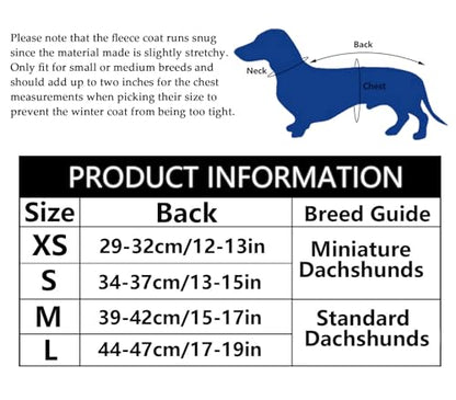 Dachshund Coats Waterproof Suitable for Dachshunds Sausage Weiner Dog Winter Coat Padded Fleece Puppy Snowsuit with Adjustable Bands Reflective Stripe - Plaid Purple - S - color: Plaid Purple, size: Small