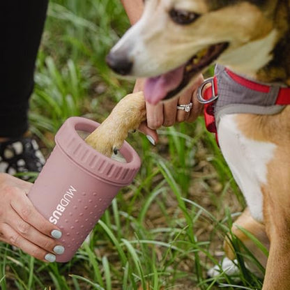 Dexas MudBuster Medium Dog Paw Cleaner, Blush, Fits 1.5"-2.5" Wide Paws, Gentle Silicone Bristles for Quick, Easy Cleaning - color: Blush, size: Medium without Lid