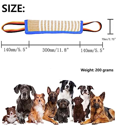 Clysoru Dog Tug Toy Tough Jute Bite Pillow Lasting Training Equipment Puppy to Large Dogs Interactive for Large and Small - color: Fiag Blue
