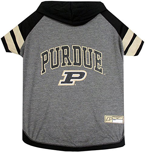 Pets First NCAA Purdue Boilermakers Dog Hoodie, Medium, Grey, Letter Print, All Seasons, Unisex, Pull On, Machine Washable - color: Purdue Boilermakers, size: Medium