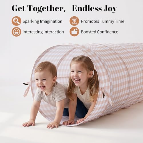 Tunnel Toys for Toddlers: Pop Up Kids Play Tunnel with Carry Bag - Collapsible Peachskin Fabric Tunnel for Baby Indoor & Outdoor - Sensory Activity Gift for Boys Girls Pet Puppy Dog