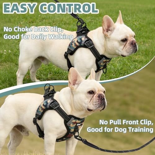PUPTECK Dog Harness Small Sized Dog, Step in Adjustable Reflective Dog Vest Harness Escape Proof, No Pull Soft Padded Harness Easy Control, Camouflage, S - color: Camouflage, size: S (CHEST: 13"-18")