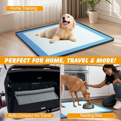 ondware Silicone Dog Pee Pad Holder for Standard 27x27 in Pads, Non-Slip Leak-Proof Puppy Pad Tray, Portable Puppy Training Mat with Raised Edges for Floor Protection, Easy to Clean - size: 27x27 in