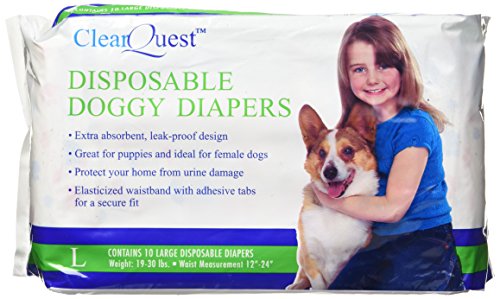 ClearQuest Disposable Doggy Diapers, Super Absorbent Leak-Proof Pet Diapers - size: Large