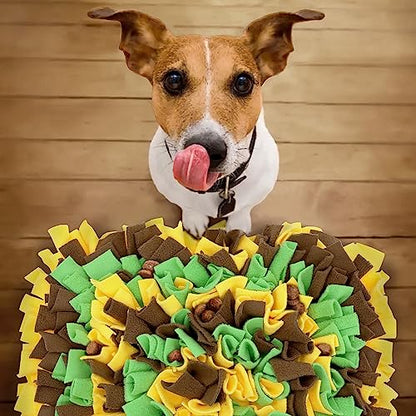 LIVEKEY Pet Snuffle Mat for Dogs, Dog Feeding Mat, Nosework Training Mats for Foraging Instinct Interactive Puzzle Toys (Yellow&Brown&Green)
