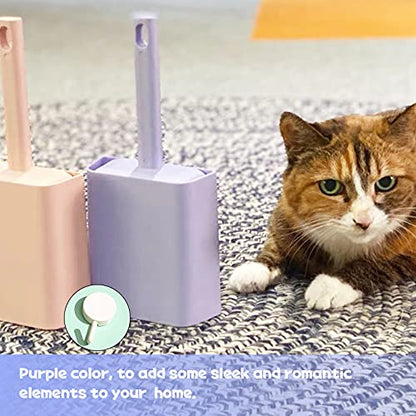 Kitty Litter Scoop, Cat Litter Scooper with Caddy, with Holder to Store cat Pooper Scooper After use, Sturdy ABS Material, Romantic and Cute Purple.… - color: S-Purple