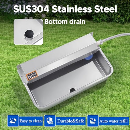 Automatic Water Dispenser for Dog, 6L Dog Water Bowl Dispenser, Large Stainless Steel Indoor/Outdoor Water Feeder Suitable for Dogs Livestock Chicken Horse, Easy to Clean - size: 6L
