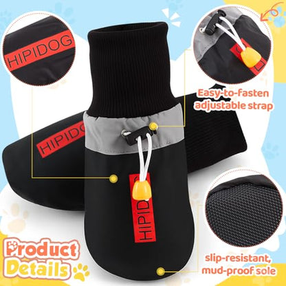 Dog Raincoat and Shoes for Weighing 20-38lbs, Spring Summer Waterproof Dogs Boots & Paw Protectors, Adjustable Pet Poncho with Leash Hole for Large Medium Small Dogs, Yellow(Double Side) - size: 20-38lbs, style: Double Side