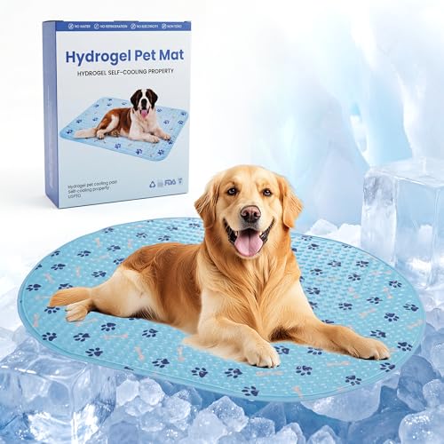 Dog Cooling Mat, Patented Gel Cooling Dog Bed, Non-Slip Waterproof Gel Cooling Pad for Large Dogs, Pet Cooling Mat for Indoors Outdoors, Crate Kennel Car Travel 32.2"x43.7" - size: Large