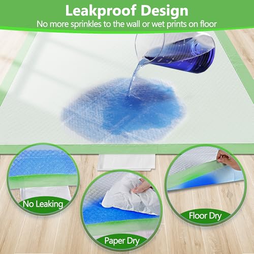Gimars XL 6-Layer Ultra Absorbent 1200ml 48-Hour Leak-Proof Dog Pee Pads, Quick Dry Extra Large Puppy Pads for Puppy Training, Senior & Incontinent Dogs, Cats, Overnight Use, 30"x36", 50 Count Green - size: 30"x36" 50 Counts Green