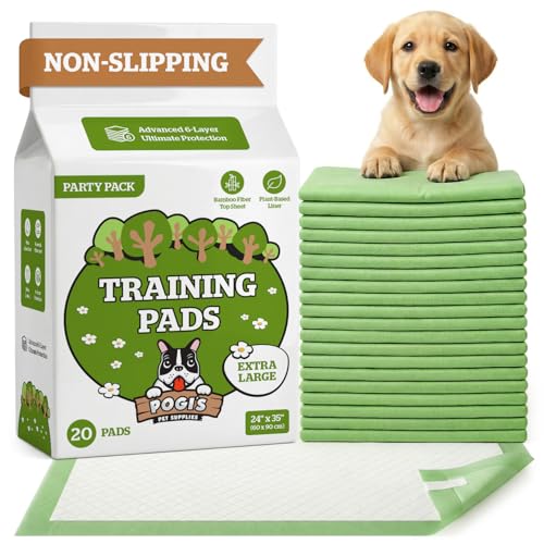 Pogi’s Potty Pads with Sticky Tabs – XL, Super Absorbent, Odor Blocking, 20-Count (24x35in) - size: Extra Large - 24 x 35"