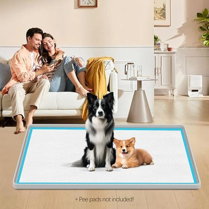 Pee Pad Holder for Dogs, 40" x 22" Extra Large Silicone Pee Tray Mat High Edge, Leak-Proof, No Spill Pet Pad Holder for Puppy, Cat, Rabbit, Training Pads for Floor Protection, No Pee Pads - size: 40"x22"