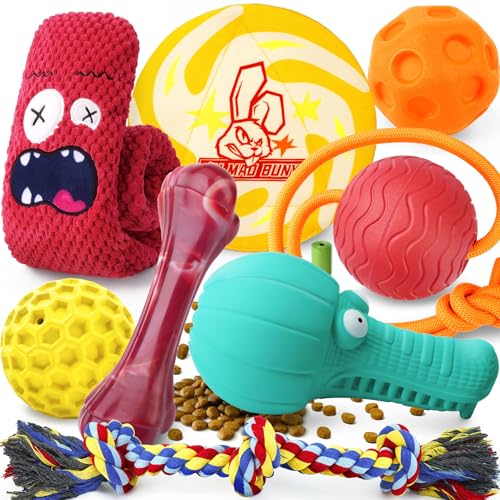 Long-Lasting Heavy Various Dog Chew Toys for Aggressive Chewers, 9 Pack Indestructible Large Dog Toys Include Tug Chew & Rope Toys, Squeaky Toys for Medium&Large Breed (For Super Chewers-Crocodile) - color: For Super Chewers（Crocodile）