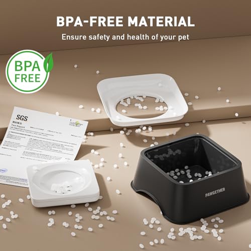 PAWGETHER® No Spill Water Bowl for Dog 2L/68oz Splash Proof Slow Drinking Dog Bowls on Vehicle Travel No Drip Slow Water Bowl for Messy Drinkers Perfect for Small to Medium Sized Dogs