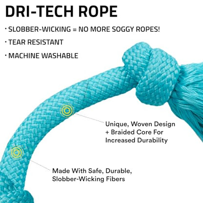Playology Dog Toys | Dri-Tech Rope Tug of War Dog Toy for Tough Chewers | Peanut Butter Scented Small Tug Rope Toys for Dogs - size: Small, style: Peanut Butter