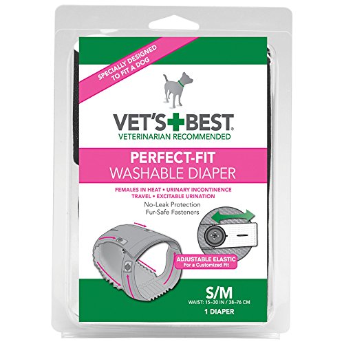 Vet's Best Washable Female Dog Diaper, Small/Medium, Waist 15"-30"