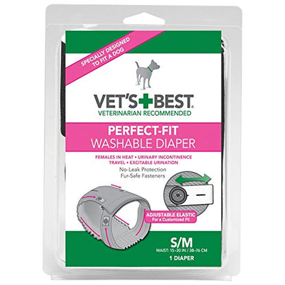Vet's Best Washable Female Dog Diaper, Small/Medium, Waist 15"-30"