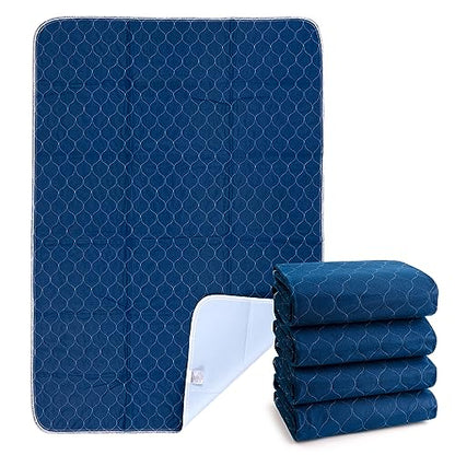 Alsunny® Waterproof Bed Pads 36x52 Inch(4Pack),Hide Stains Pads for Beds for Incontinence Adults,Non Slip Heavy Absorbency Bed Pads for Elderly,Bed Protector Pads,Reusable Bed Pads Washable Waterproof - size: 36x52 Inch(4 Pack)