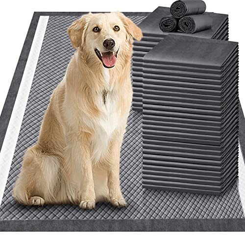 Gimars Upgrade Odor-Control Extra Large XXL Charcoal Pee Pads for Dogs - Thicken 9 Layers Ultra Absorbent Leak-Proof Puppy Training Pads Quick Dry - size: 28X34 Charcoa 50Count