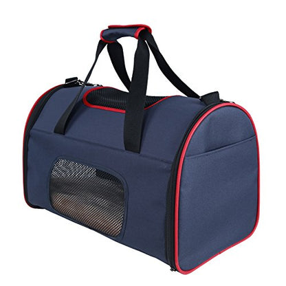 Petsfit Expandable Pet Carrier for Cats, Soft Sided Dog Carrier for Small Dog, Protect Pet Privay, Lightweight and Portable, Blue, 19.7"×11.4"×12.6"