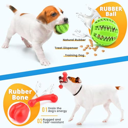 LOYEE 8 Pack Puppy Toys for Small Dogs, Luxury Dog Chew Toys with Squeaky Plush Toys, Rope Toys and Ball, Teething Toys for Puppy Supplies - style: 8 - Pack Frog
