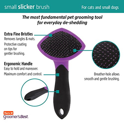 Hartz Groomer's Best Small Slicker Brush for Cats and Small Dogs, Black/Violet, 1 Count - size: 1 Count (Pack of 1), style: Small Slicker Brush