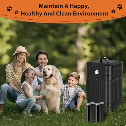 Dog Poop Trash Can Outside, 5L/1.3Gal Metal Dog Waste Trash Can with Lid, Foot Pedal, Pet Waste Container with 40 Bags, Poop Bucket with Lid Soft Close for Pet, Black - size: 5L Black Trash Can