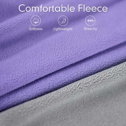cyeollo 2 Pack Fleece Dog Sweater Pullover Dog Sweatshirt Reflective Lightweight Clothes for Small Dogs Girl Pet Apparel, Purple & Grey S - color: Purple & Grey, size: Small