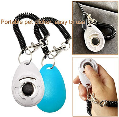 Chadou Training Clicker for Pet Like Dog Cat Horse Bird Dolphin Puppy with Wrist Strap, 2 Pack
