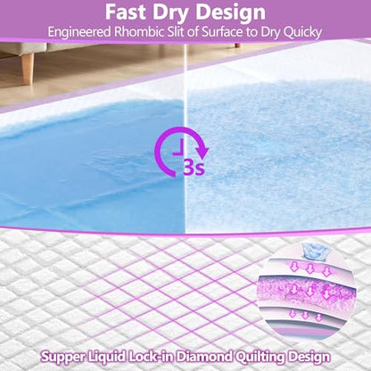 Gimars XL 6-Layer Ultra Absorbent 1200ml 48-Hour Leak-Proof Dog Pee Pads, Quick Dry Extra Large Puppy Pads for Puppy Training, Senior & Incontinent Dogs, Cats, Overnight Use, 30"x36", 50 Count - size: 30"x36" 50 Counts Purple