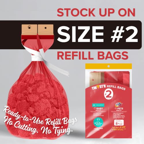 Red Rocket Doggy Twist'R Large Waste Disposal System, Dog Poop Trash Can | Odor Control, Indoor/Outdoor, Holds Up to 17 Lbs, Includes 2 Size #2 Odor Blocking Bags, 2 Charcoal Sachets, 60 Poop Bags