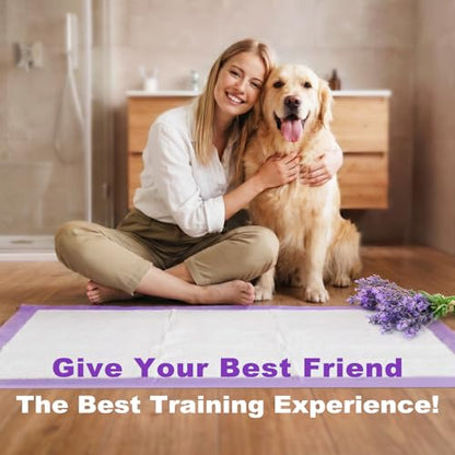 MIZOK Dog Pee Pads 30x36in, Pee Pads for Dogs XL Lavender Scented Odor Eliminating Super Absorbent Up to 10 Cups with 6-Layer Leak-Proof Quick-Dry Purple (40 Counts) - size: X-Large 30"x36“ 40 Counts