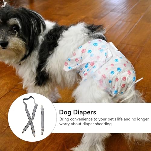 2PCS Adjustaeble Dog Nappy Suspenders - Anti-Slip DiaHolder Straps | Secure Pet DiaKeefor Female Dogs, Dog Dresses, - color: M