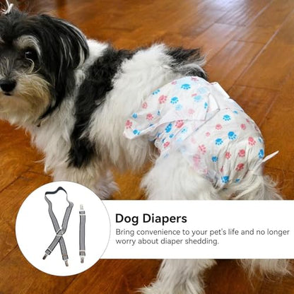 2PCS Adjustaeble Dog Nappy Suspenders - Anti-Slip DiaHolder Straps | Secure Pet DiaKeefor Female Dogs, Dog Dresses, - color: M