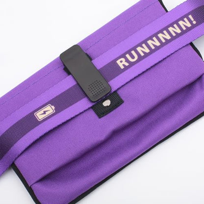 Hands Free Dog Leash, Heavy Duty with Waist Belt & Storage Pouch, Strong Pull Control, Two Handles Bungee for Running & Walking, Big & Medium Dogs, Purple - color: Purple