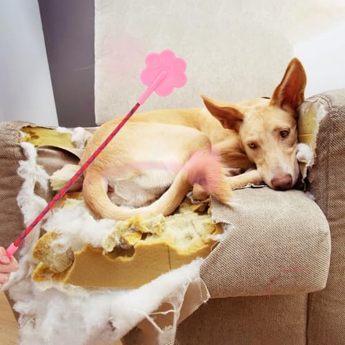ORFOFE 2Pcs Cute Paw Shape Dog Training Stick Rubber Pet Training Tool with Clicker for Cats Dogs Engaging Design for Obedient Behavior Easy to Use Training Supplies