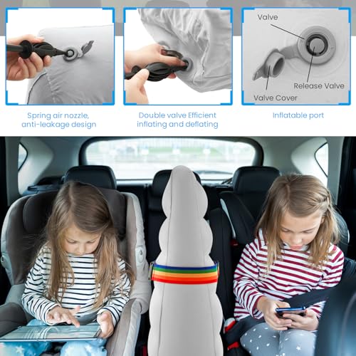 BBTO Inflatable Car Backseat Divider, Car Seat Divider, Portable Back Seat Rest for Kids to Stop Fighting Reduce Stress for Parents on Long Driving