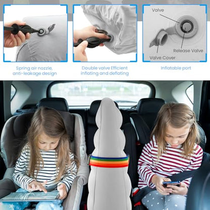 BBTO Inflatable Car Backseat Divider, Car Seat Divider, Portable Back Seat Rest for Kids to Stop Fighting Reduce Stress for Parents on Long Driving