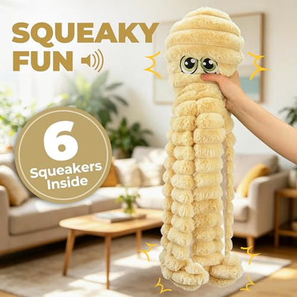 Prime Pets Dog Toys for Large Dogs, 27” Extra Large Plush Octopus Dog Toy, Crinkle Squeaky Dog Toys for Small Medium Large Dogs, Tug of War Dog Chew Toy, Yellow - color: Yellow