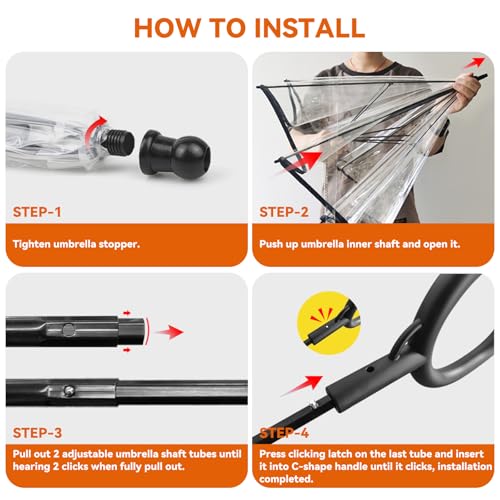 LESYPET Small Dog Umbrella, 29" Width Clear Dogs Umbrella Waterproof Dog Raincoat with Chain Leash for Outdoor Walking Rainy Days - color: Clear (With chain)