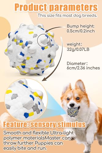 Moonorange 2.36'' Dog Balls for Dogs Aggressive Chewers Indestructible Tennis Durable Bouncy Interactive Dog Toy Balls for Fetch Game Floating Training(White Medium) - color: White-Medium